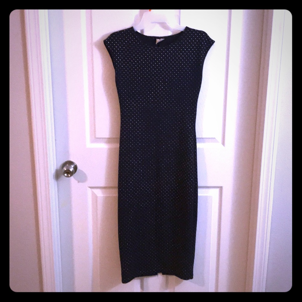 NavyBlue cocktail dress with metal gold embellish